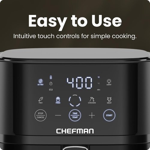 Chefman Air Fryer - 4 QT Compact Airfryer with Hi-Fry Technology & Touch Controls - Black