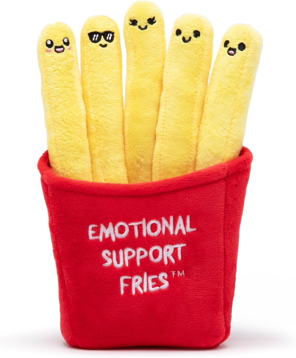 Relatable Emotional Support Fries | Cuddly Plushies Set with 5 Toys & Carrying Basket - Perfect Gift for All Ages
