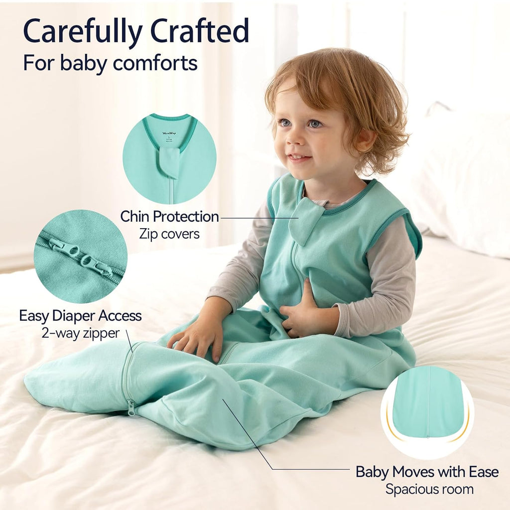Skiennix Baby Sleep Sack - 100% Cotton Wearable Blanket for Toddlers | 0.5 Tog, 3-Pack, Breathable & Soft