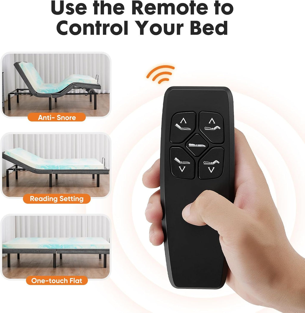 Sweetcrispy Adjustable Bed Frame - Ergonomic Electric Base with Wireless Remote & USB Ports | Twin XL Size, Zero Gravity, Anti-Snore