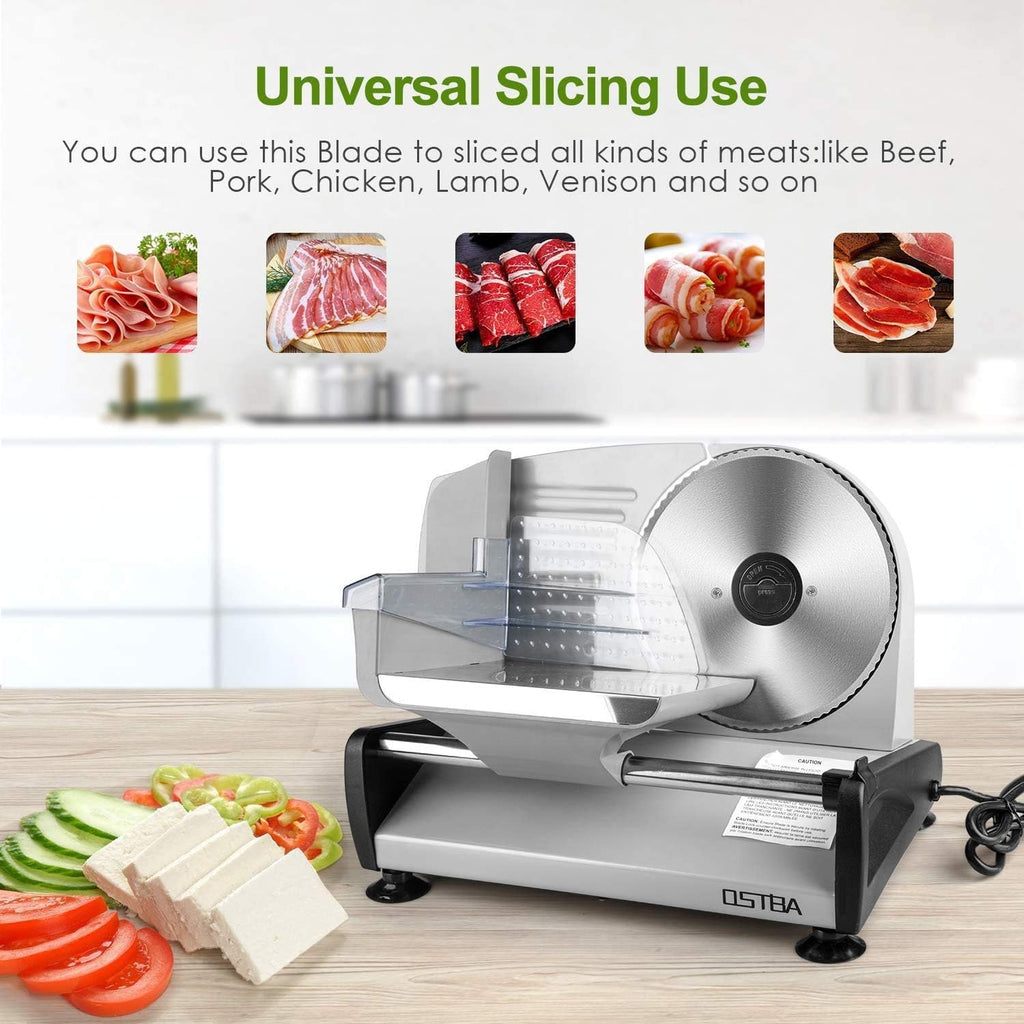 OSTBA 7.5 Inch Stainless Steel Meat Slicer Blade Replacement – Serrated Blade for SL-518 Series Meat Slicer, Easy to Clean and Install, Perfect for Slicing Meat