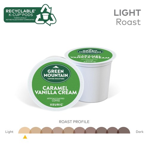 Green Mountain Coffee Roasters K-Cup Pods - Caramel Vanilla Cream Light Roast Coffee, 72 Count