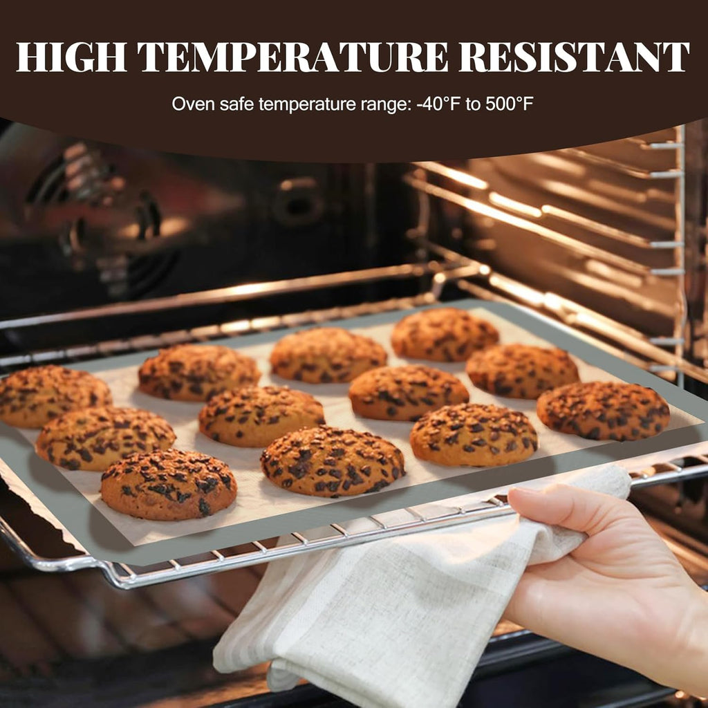 Skiennix Silicone Baking Mats - 3 Pack Non-Stick & Food Safe Sheets for Cookies, Macarons, Bread