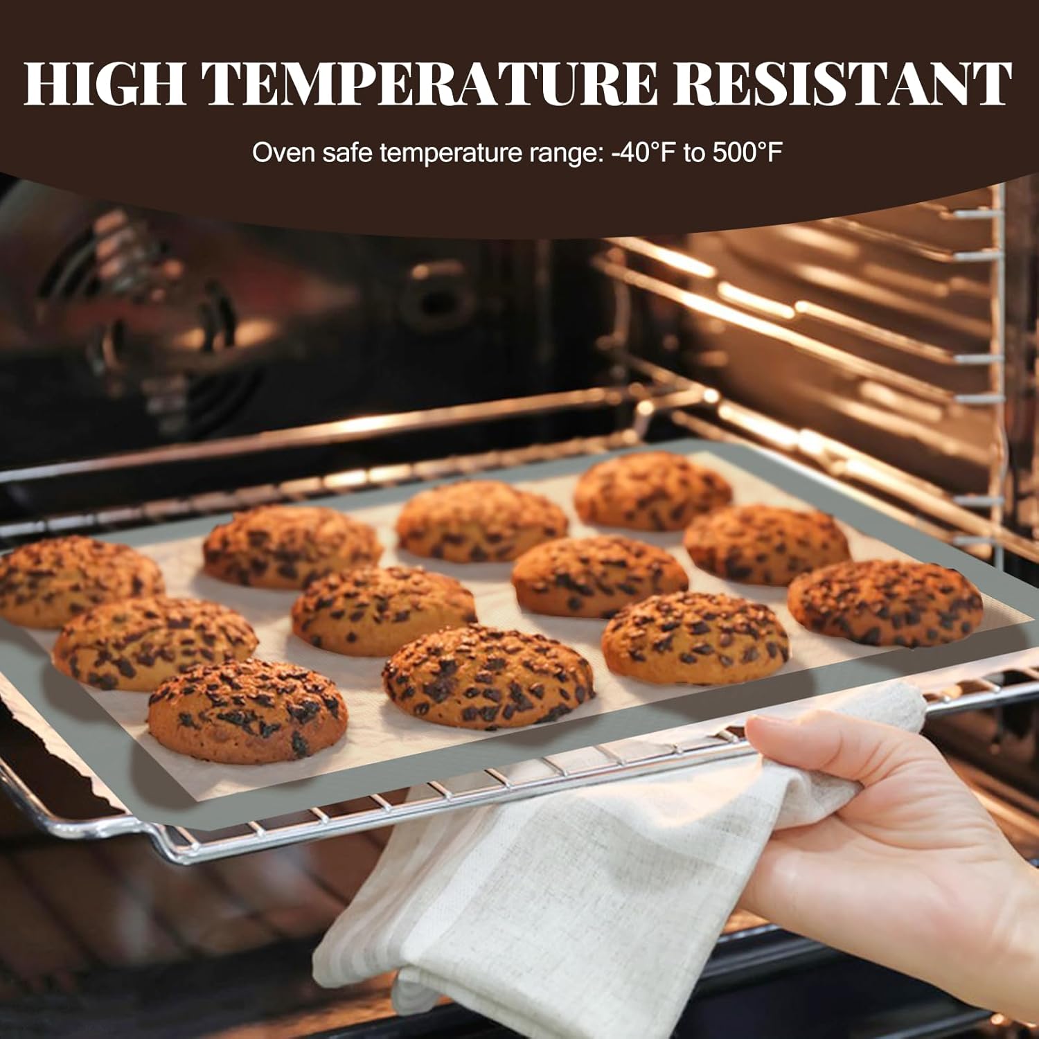 Skiennix Silicone Baking Mats - 3 Pack Non-Stick & Food Safe Sheets for Cookies, Macarons, Bread