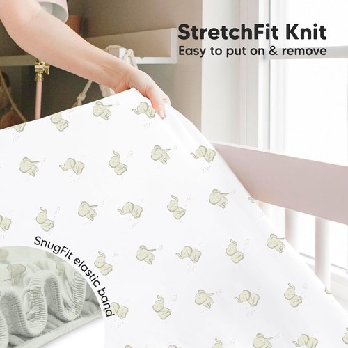 KeaBabies Baby Crib Sheets - 2-Pack Fitted Bamboo Toddler Bed Sheets | Soft & Cozy 52x28 for Boys & Girls