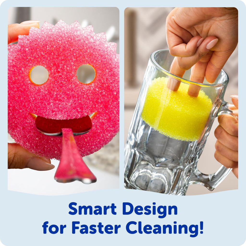 Scrub Daddy Sponges + Household Cleaning Supplies Bundle - PowerPaste Cleaning Putty, Tangerine Clean, PowErase Gel All Purpose Cleaner & Scrub Mommy (3 Pastes & 3 Sponges)