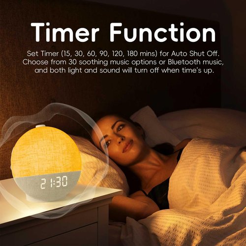 Diol Tode Sunrise Alarm Clock with Sound Machine, Natural Wake Up Light with Night Light, 30 Sleep Sounds, White Noise Machine Alarm Clocks for Bedrooms, Heavy Sleepers