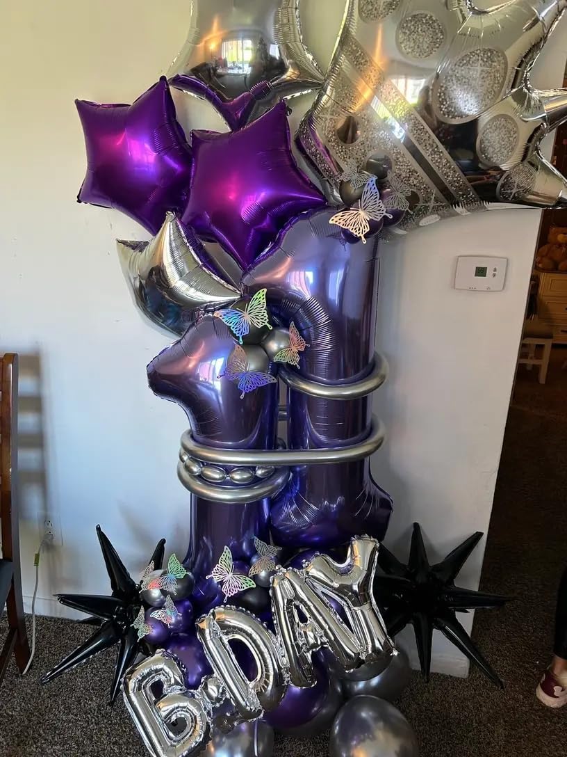 Purple Number 19 Balloon - 40 Inch 19th Birthday Decoration for Girls & Boys Party Supplies