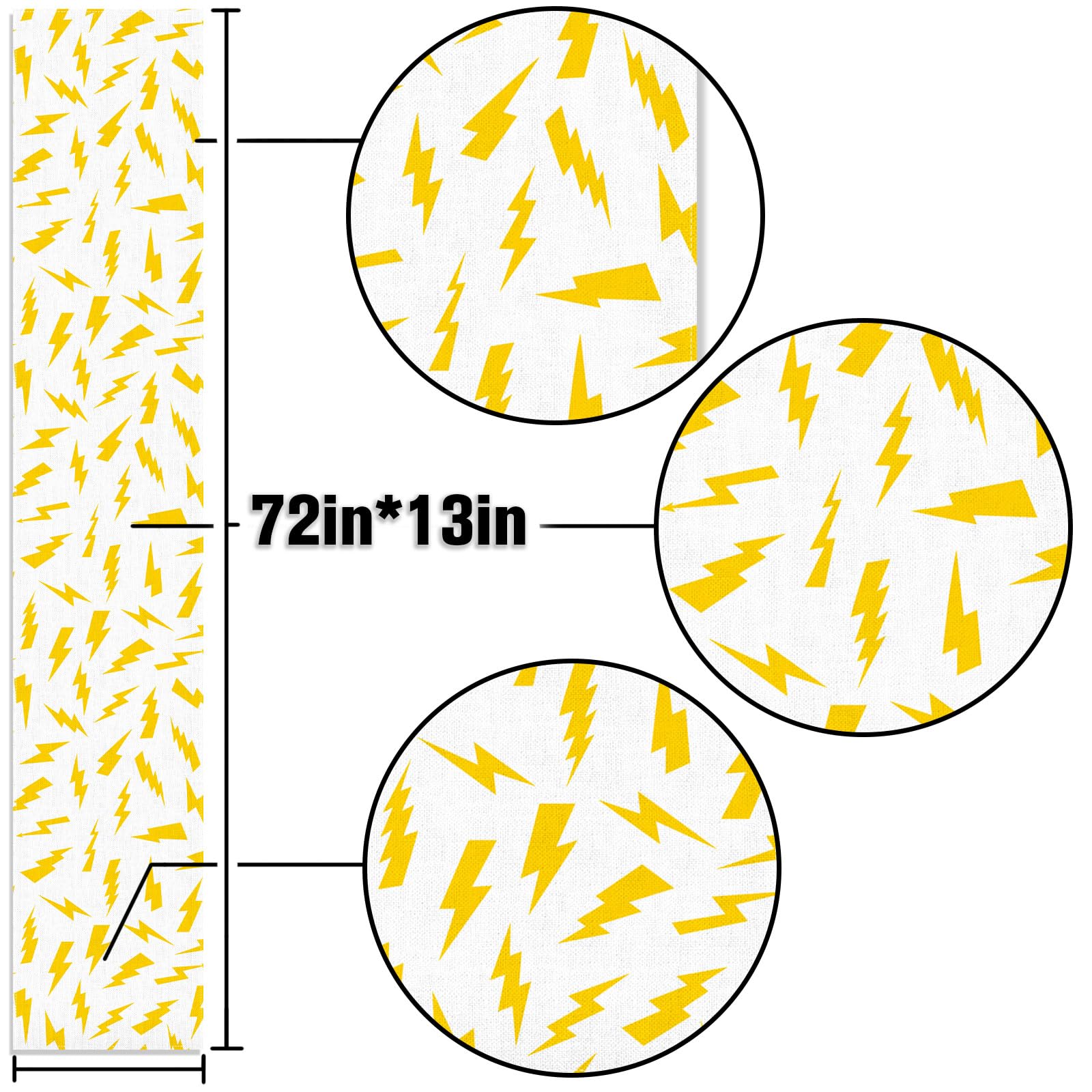 Buxiuer Lightning Bolt Table Runner Cartoon Themed Birthday Party Decoration Baby Showers Dining Room Home Kitchen Table Decor
