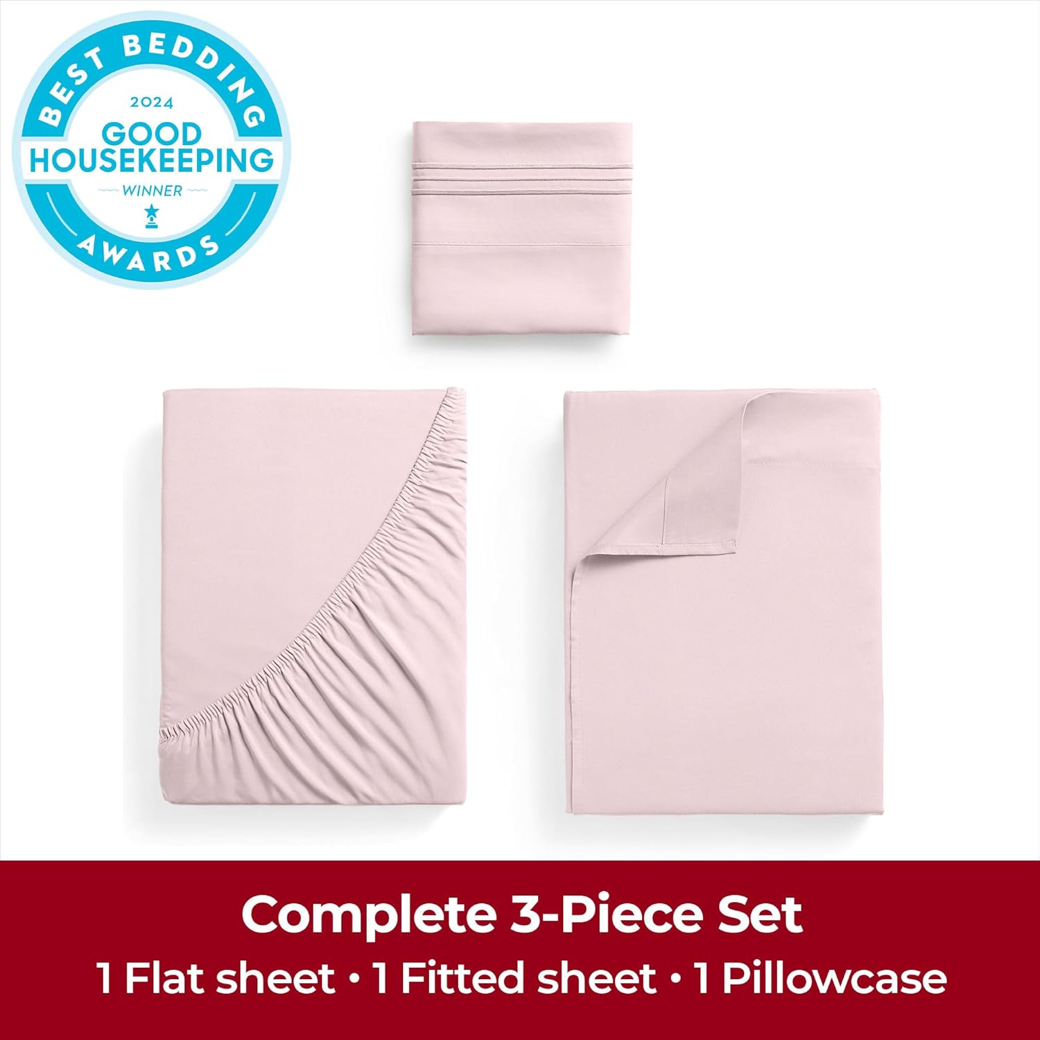 Mellanni Extra Deep Twin XL Sheets - Ultra Soft Hotel Luxury Bedding - Wrinkle & Fade Resistant (Blush Pink)