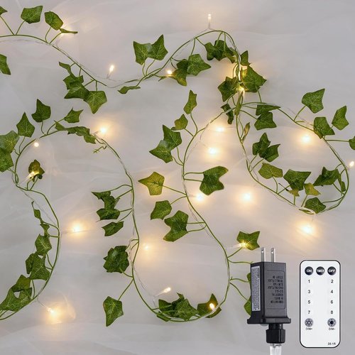 JMEXSUSS 100 LED Ivy Vines with Fairy Lights - 33 FT Waterproof String Lights for Bedroom & Wedding Decor (Warm White)