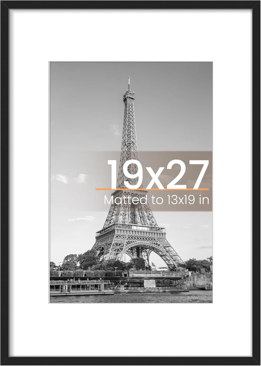Upsimples 19x27 Poster Frame - Versatile Wall Hanging for 13x19 Pictures, Black, 1 Pack