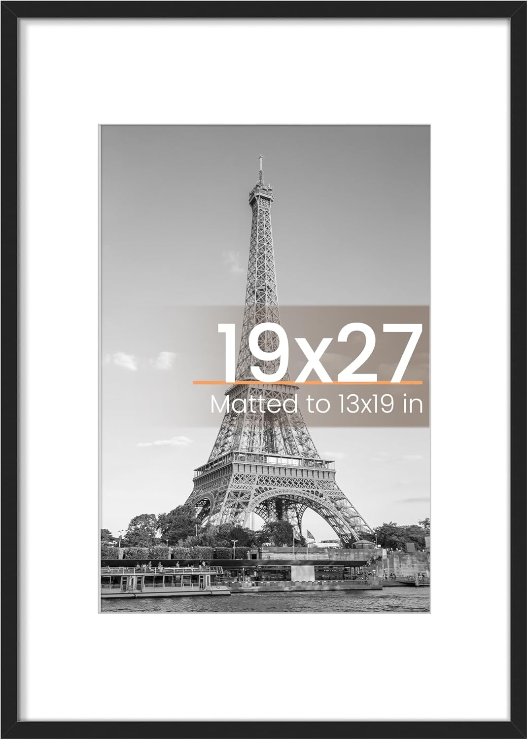 Upsimples 19x27 Poster Frame - Versatile Wall Hanging for 13x19 Pictures, Black, 1 Pack