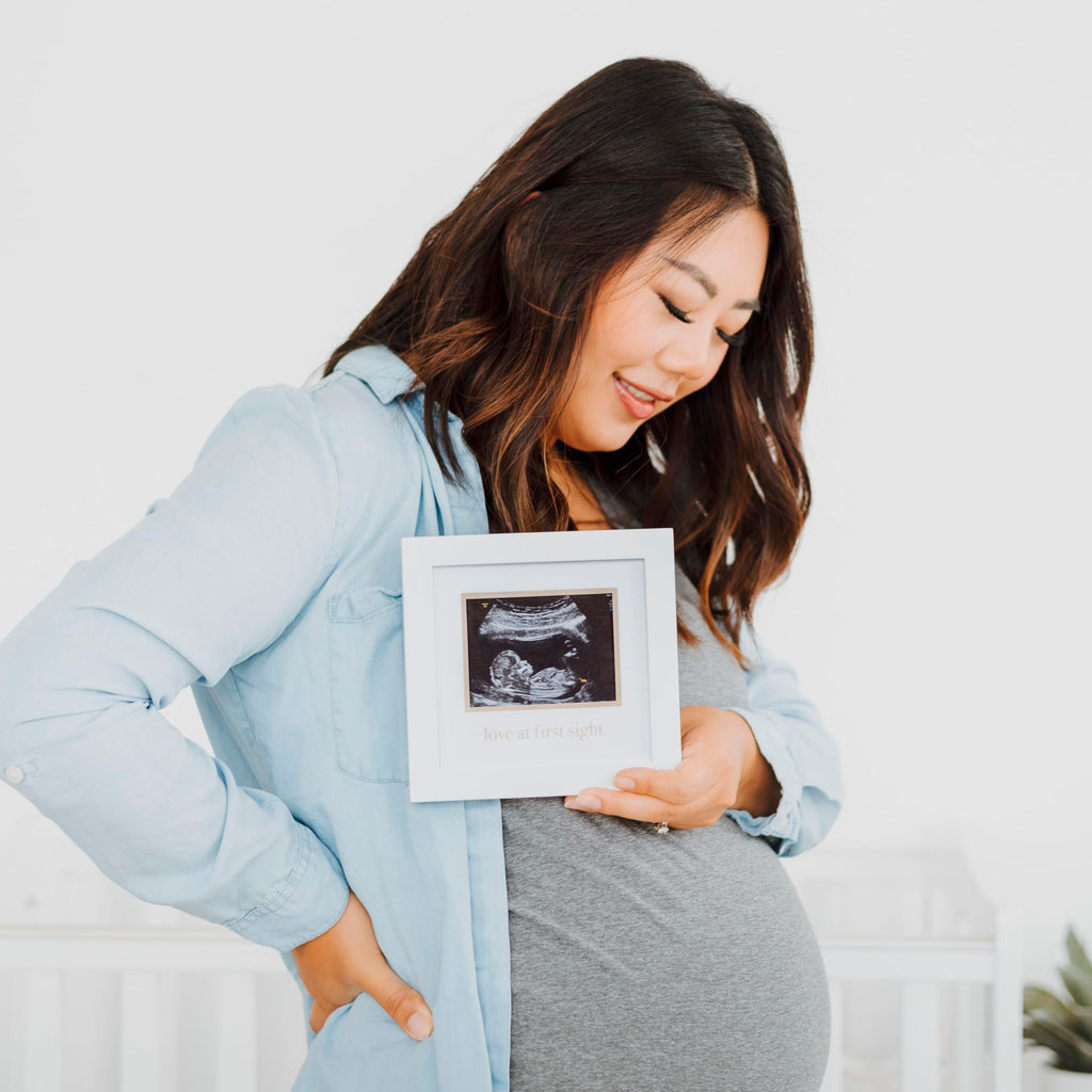 Pearhead Love At First Sight Sonogram Frame, Ultrasound Picture Frame, Pregnancy Announcement Photo Frame, Baby Keepsake Gift For Expecting Parents