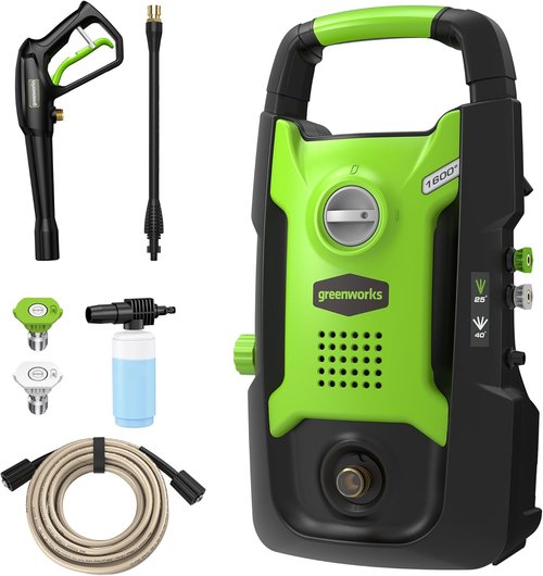 Greenworks Compact Electric Pressure Washer - 1.2 GPM | Lightweight, 20 FT Hose & 35 FT Cord for Cars, Patios & Decks