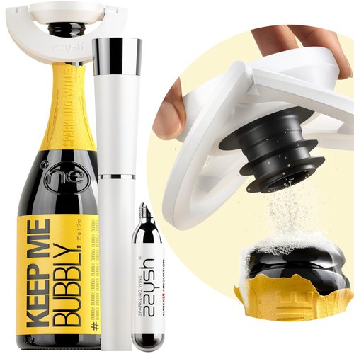 zzysh® 3 in 1 Champagne Sealer, Saver & Preserver Up to 4 Weeks with Champagne Stoppers For Bottles - Preservation System with Prosecco Bottle Stopper - Best Sparkling Wine Lovers Gifts For Women