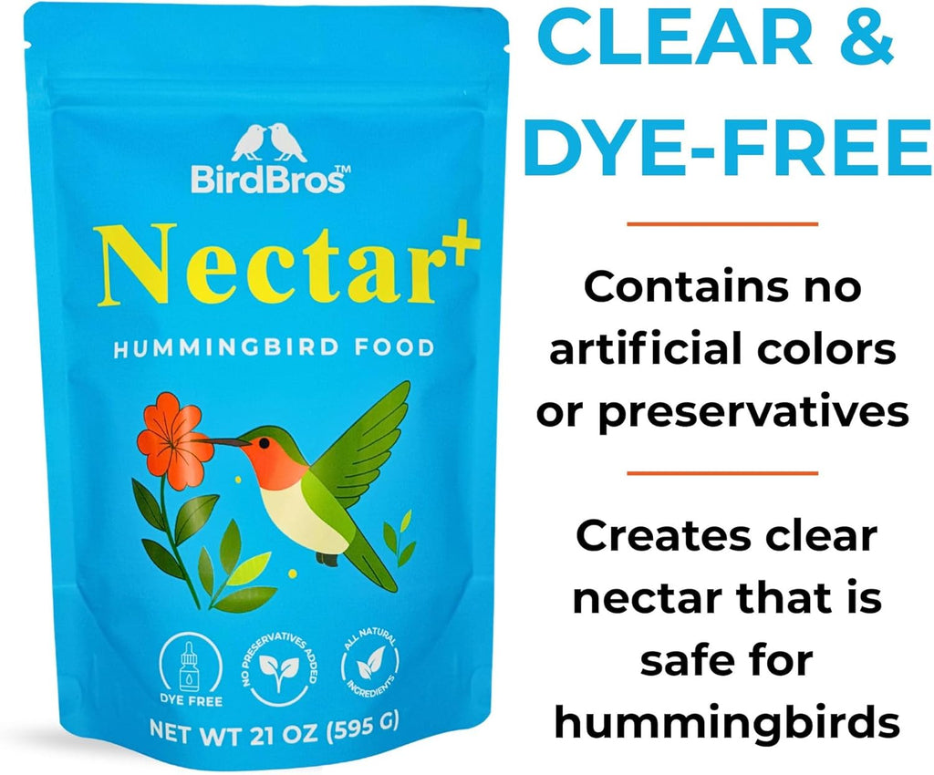 BIRDBROS Hummingbird Nectar Powder - All-Natural, Dye-Free, Easy Mix Feeder Refill | Makes 96 oz