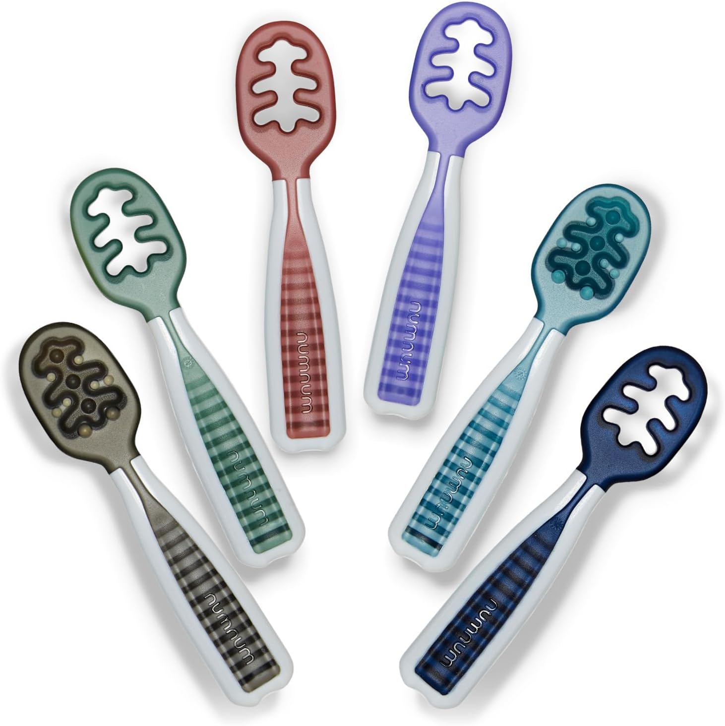 NumNum Baby Spoons Set - GOOtensils for Self-Feeding | BPA-Free Silicone Utensils for 6+ Months, 6 Pack