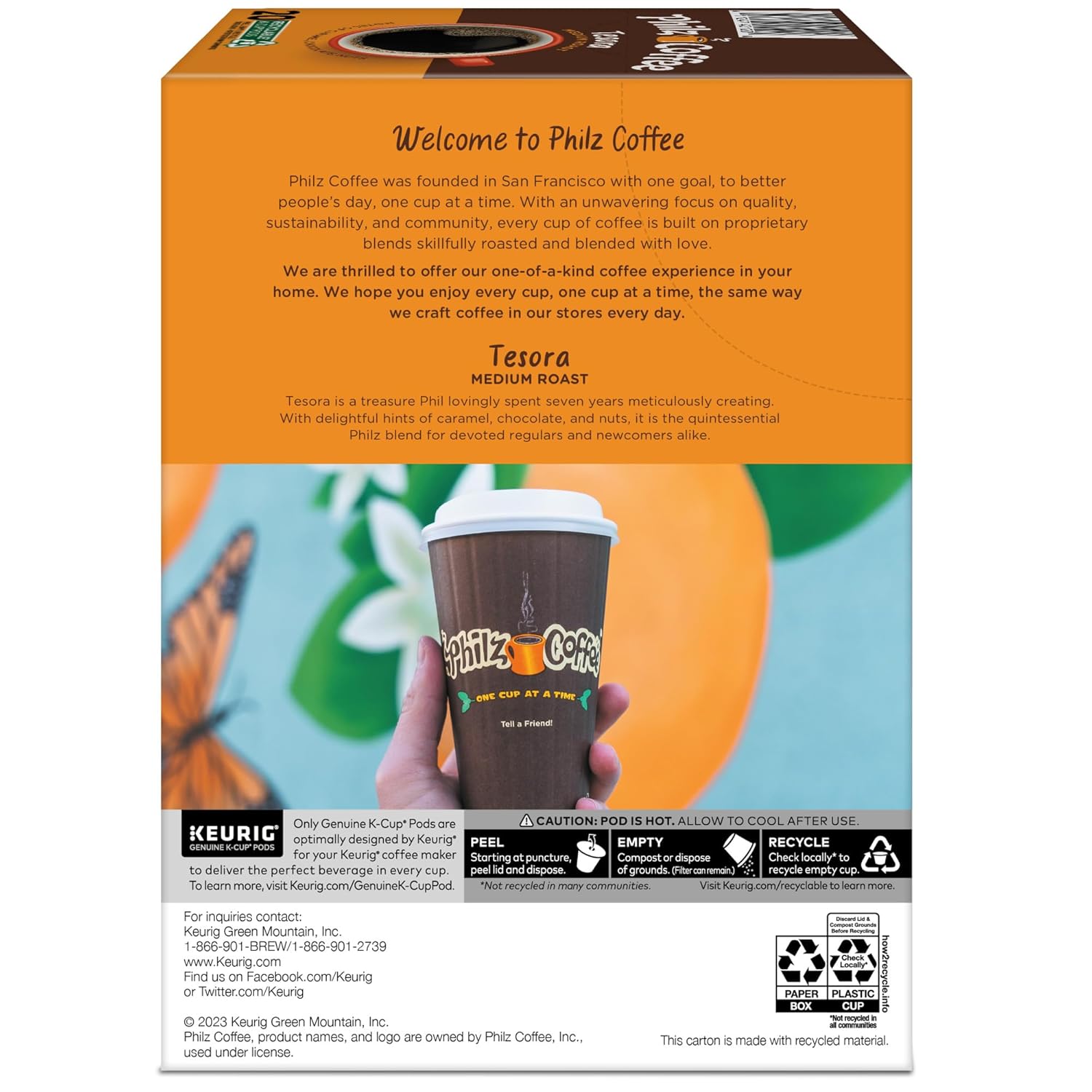 Philz Coffee Tesora K-Cup® Pods - Medium Roast Single Serve Coffee | 20 Count Pack