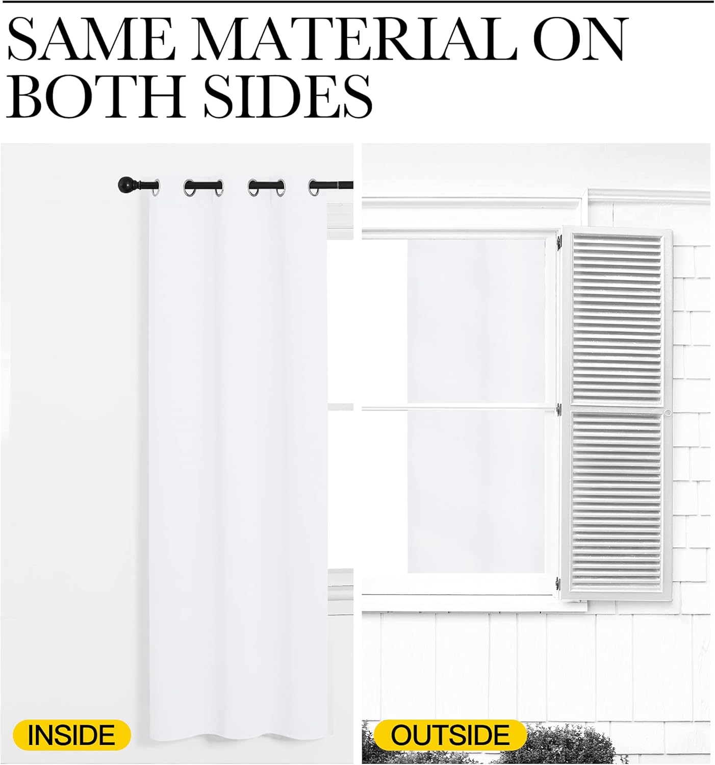 NICETOWN White Small Window Blackout Curtain Panels - 50% Light Blocking | Set of 2 (42" x 68") for Bedroom & Dining Room