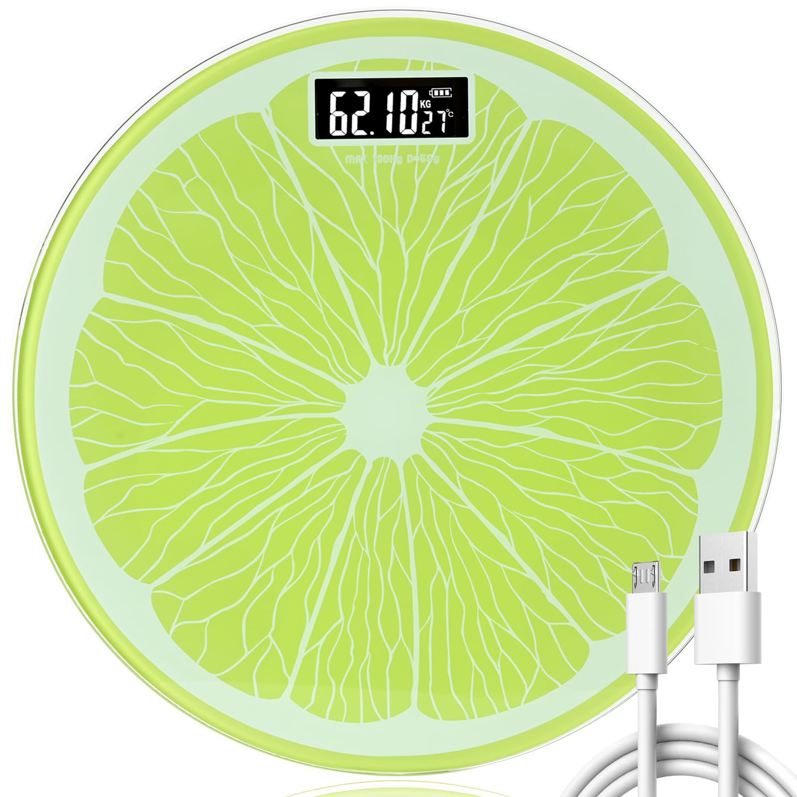 Rechargeable Bathroom Scale – Accurate Digital Weight Scale (±0.1 lb), 400 lbs Capacity, Large LED Display, No Batteries, Step-On Technology for Easy Home Use
