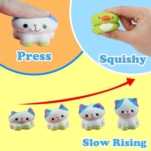 KissFuture Animal Slow Rising Squishy Toys - 24PCS Party Favors & Goodie Bag Stuffers for Kids