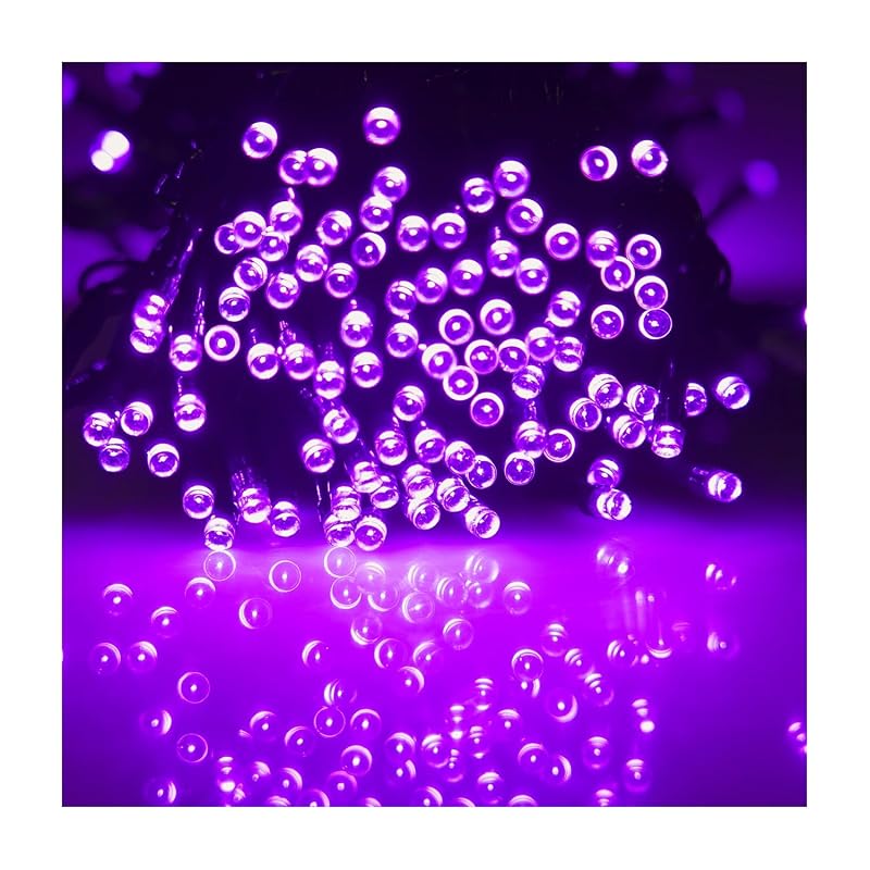 Waterglide 1000 LED Purple Halloween String Lights with Green Wire, 328 ft, Remote, 8 Modes