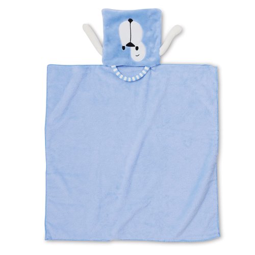 Enesco Izzy and Oliver New Baby Infant Puppy Character Super-Soft Folding Travel Blanket, Blue, 24 x 24 Inch