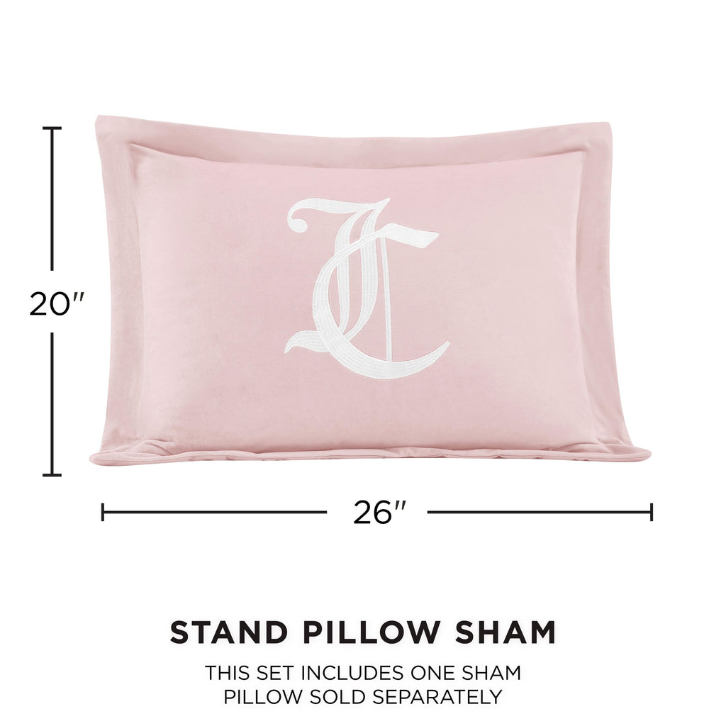 Juicy Couture - Comforter Set - Gothic Design Bedding - Twin/Twin XL - 2 Piece Set Includes (1) 90" x 68" Comforter and (1) 20" x 26" Sham - Wrinkle Resistant - Bedroom Decor - Marshmallow Pink