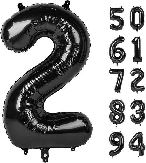 IWERP 40-Inch Black Balloon - Unisex Birthday Decoration | Reusable, Self-Sealing Foil Mylar