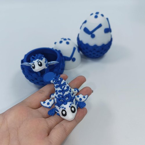 Enchanted 3D Egg - Handcrafted Fantasy Decor with Miniature Iceball Dragon & Egg (Box)