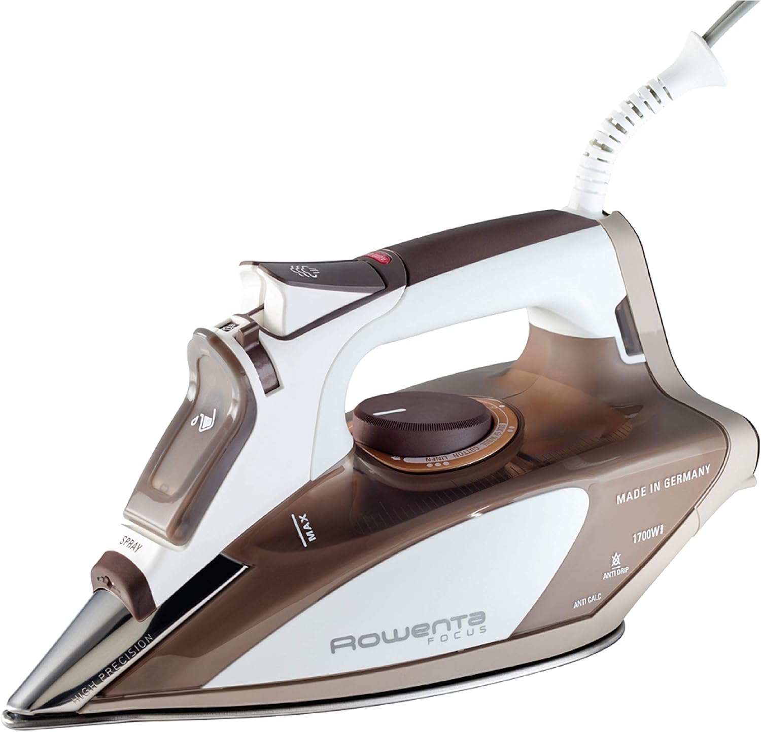 Rowenta Steam Iron - 1700 Watts Portable Iron with Micro Steam Stainless Steel Soleplate | Ideal for Cotton, Wool, Silk, and More