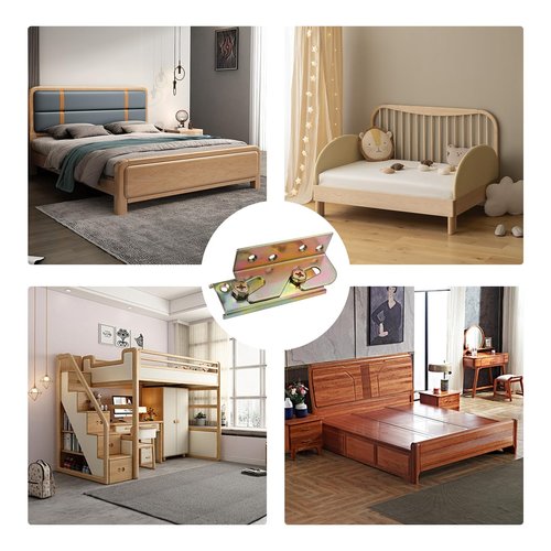 4 Sets Bed Rail Brackets,Heavy Duty Bed Frame Brackets Bed Fittings Wooden Bed Frame Connectors with Screws