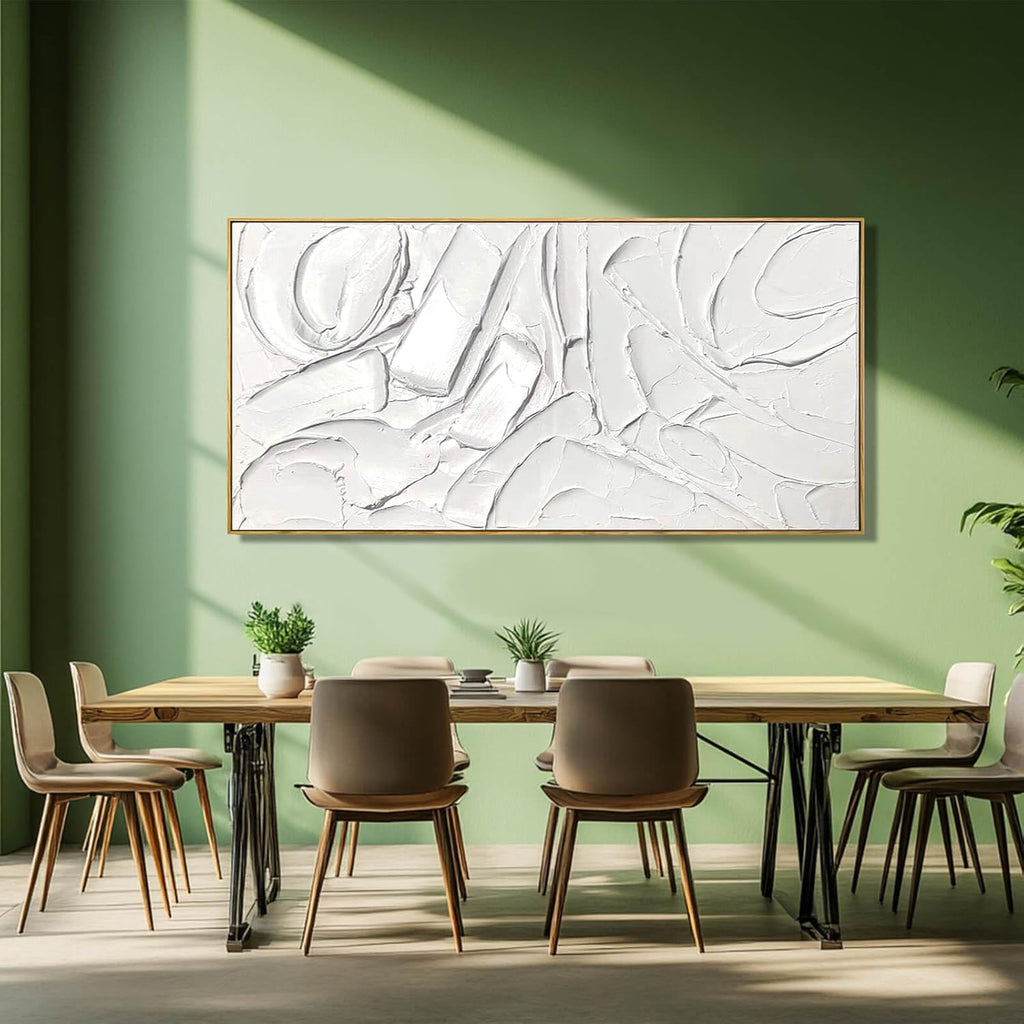 Skiennix Abstract Oil Painting - Framed Canvas Art for Maximalist Decor | 24"x48" Modern Wall Art