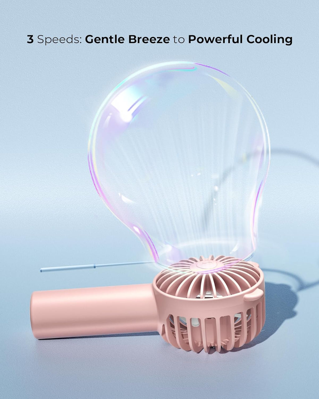 Skiennix Mini Portable Fan - Handheld 3-Speed USB-C Rechargeable Fan for Travel & Outdoor Use