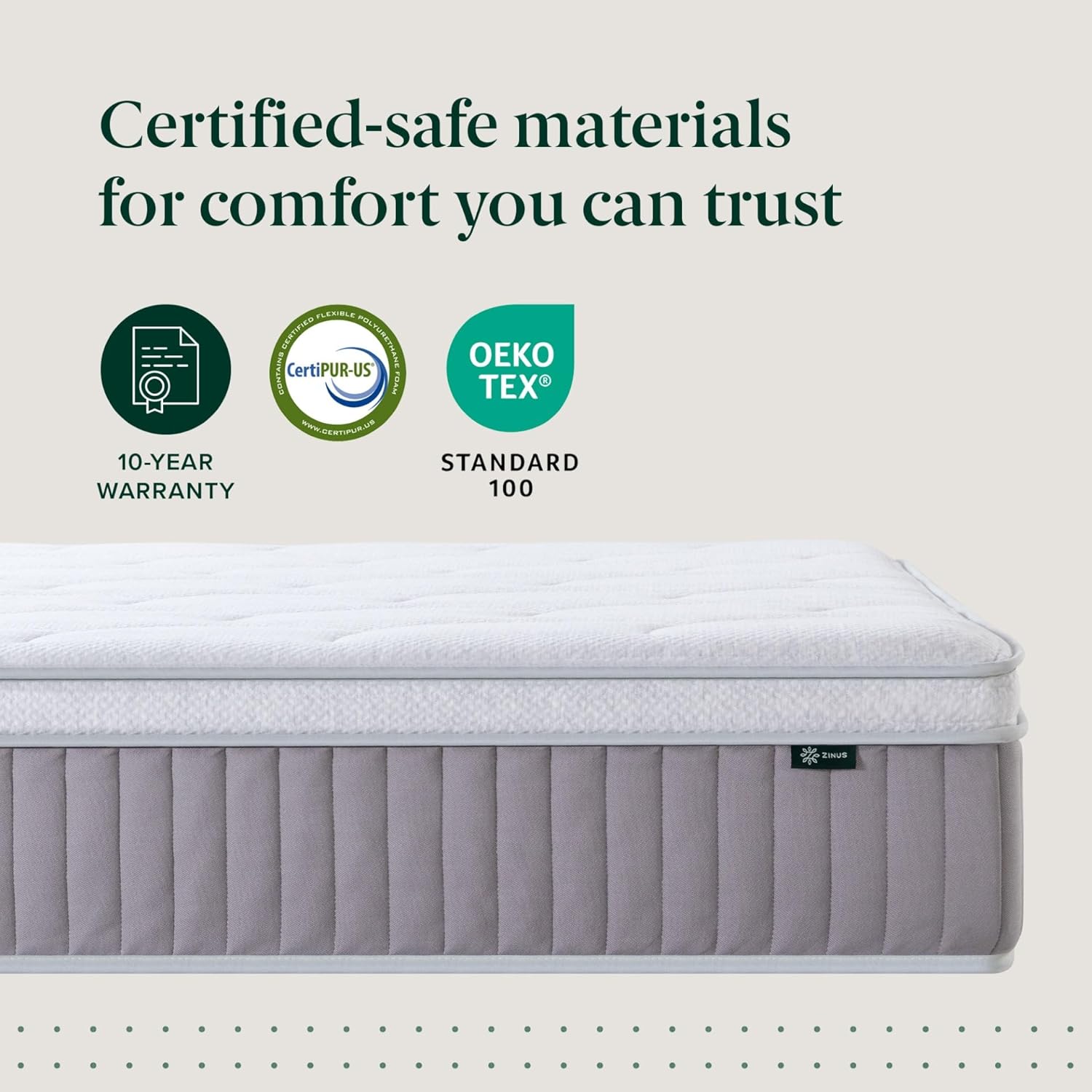 Zinus Cool Support 12 Inch Hybrid Mattress - Cooling Gel Memory Foam & Heavy Duty Coils | Queen Size