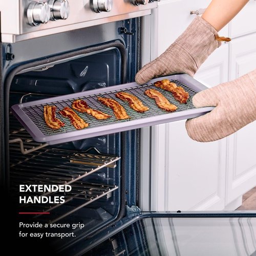 KitchenAid Nonstick Baking Sheet - 13 x 18-Inch Swiss Engineered Aluminized Steel | Dishwasher Safe, Wildflower