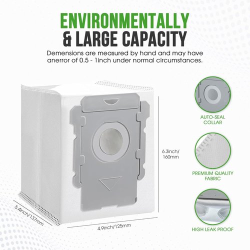 iRobot Premium Vacuum Bags | Compatible with i7+, i1+, i3+, i4+, i5+, i8+, j6+, j7+, j8+, j9+ | 12 Dirt Disposal Bags
