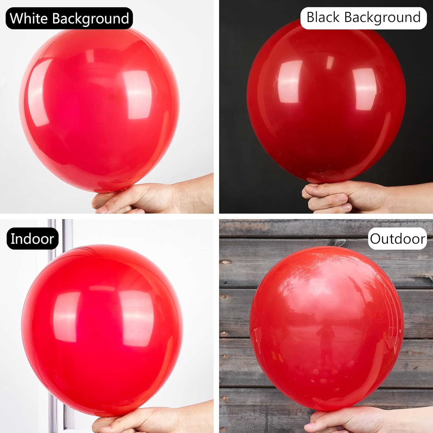 PartyWoo White and Red Balloons - 280 Pcs in 18/12/10/5 Inch Sizes | Classic Arch Kit