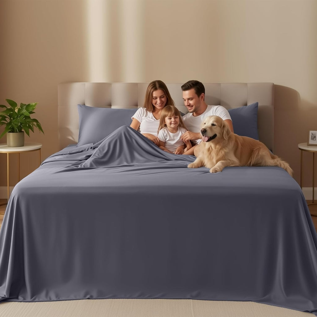 Utopia Bedding California King Sheet Set - Soft, Breathable Microfiber, 4-Piece in Grey | Oeko-Tex Certified
