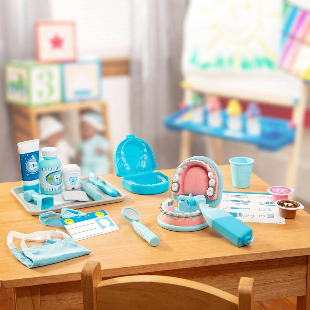Melissa & Doug Super Smile Dentist Play Set - 25-Piece Kit with Oversized Teeth & Tools for Kids 3+