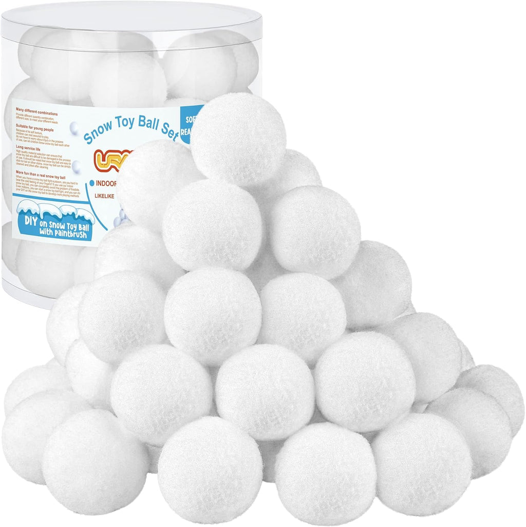 URATOT Snow Toy Balls - 40 Pack Plush Fake Snowballs for Kids | Soft Indoor Winter Fun