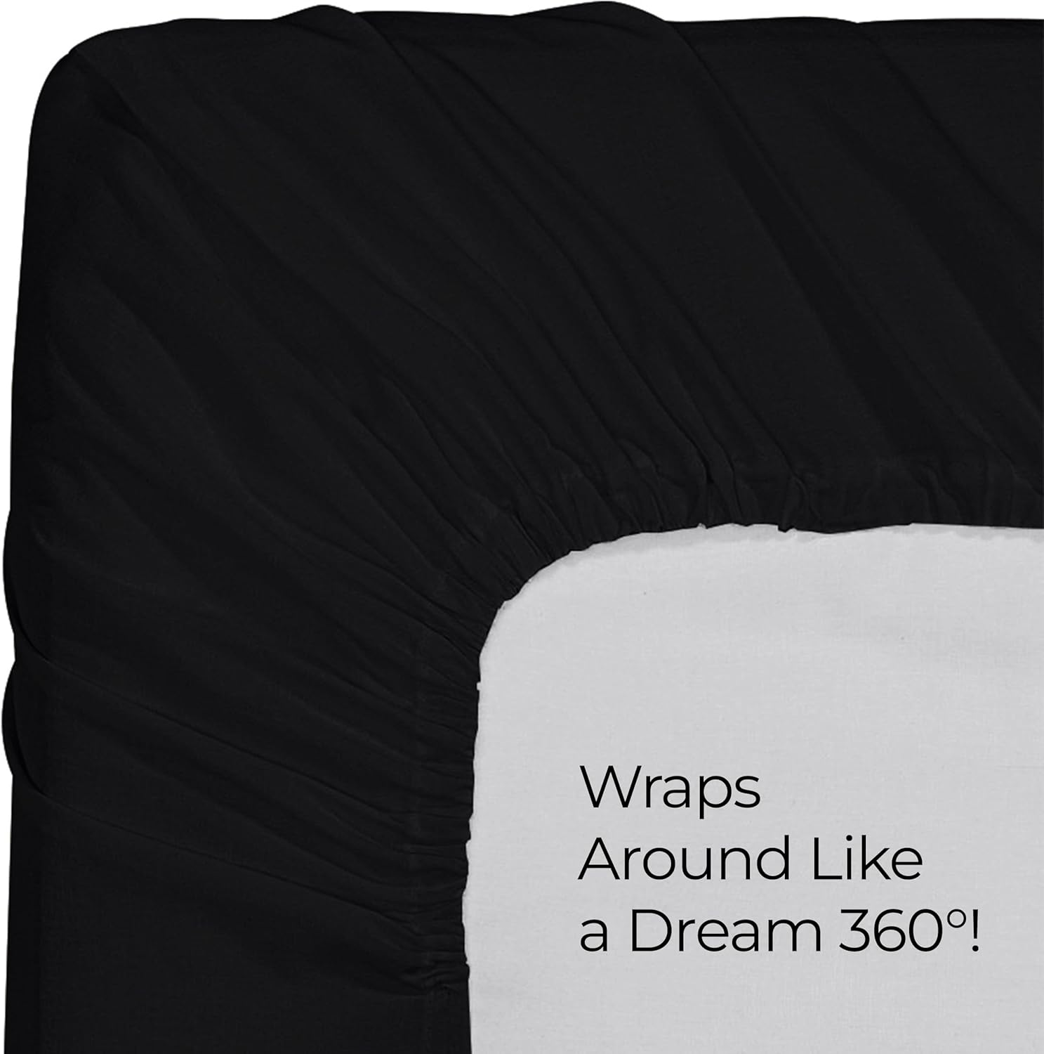 Utopia Bedding Twin Fitted Sheet - Deep Pocket Soft Microfiber - Fade Resistant & Easy Care | Black