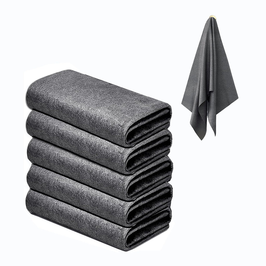 BOOLUU 5pcs 9×7 Inches Real Magic Cloth Thickened Magic Cleaning Cloth Microfiber Magic Cleaning Cloth for Mirror, Glass, Window and Cars