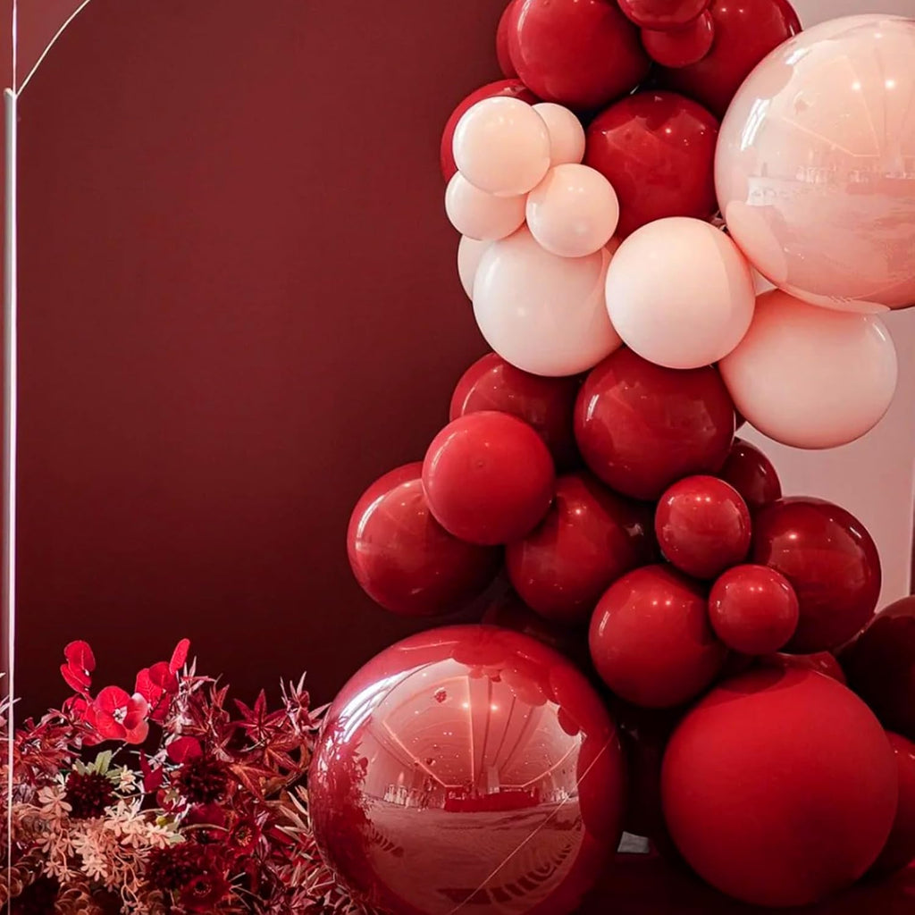 Voircoloria Ruby Balloon Garland Kit - 90 Pack of 5/10/12/18 Inch Balloons for Weddings, Birthdays & Anniversaries