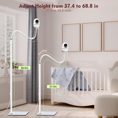 HelloBaby Baby Monitor Floor Stand - Adjustable Height 37.4"-69" | Universal Camera Mount for Nursery Safety