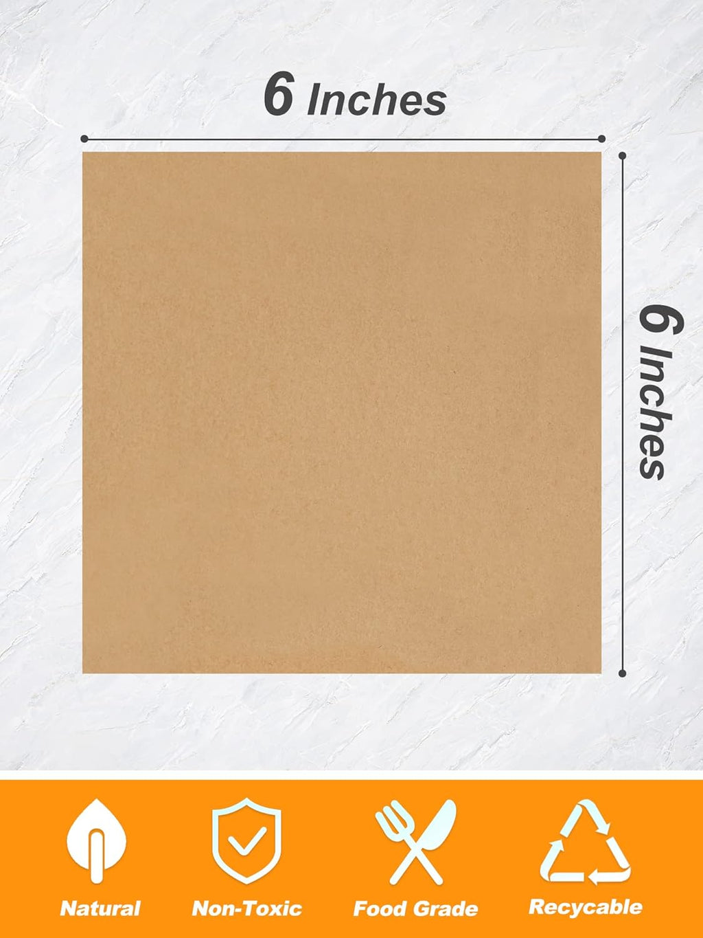 SMARTAKE Wax Paper - 6 x 6 Inches Non-Stick Hamburger Patty Paper | 1000 Pcs for Food Wrapping, Parties & Picnics