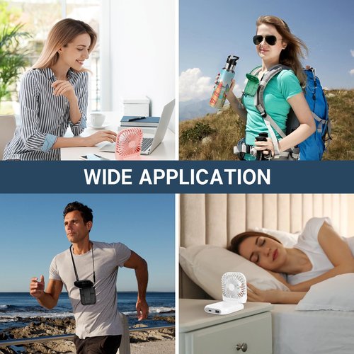 FADACHY Portable Fan,handheld Fan,Mini Fan,Rechargeable Personal Fan, 3000mAh Battery Operated Cooling 3 in 1 Electric Fan for Travel Camping