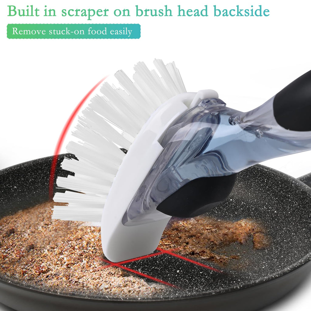 New Brush Refills for OXO New Soap Dispensing Dish Brush - 4 Pack Dish Brush Cleaning Soap Dispensing Head Replacement for Scrubber