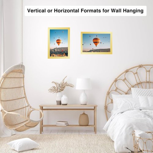 JCJMY Gold 6x9 Picture Frame - Versatile Wall Mounting & Tabletop Display for Photos